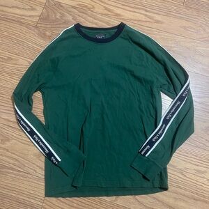 Abercrombie & Fitch Dark Green Long Sleeve Tee with Black Trim